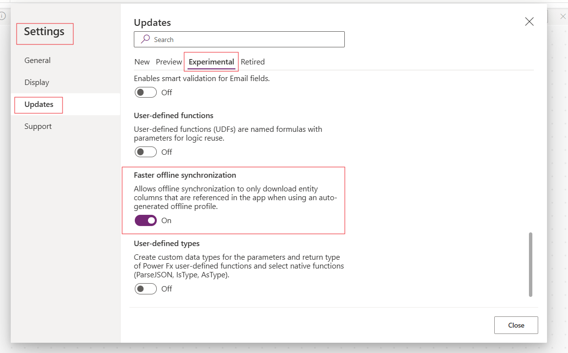 Optimize downloaded data with Offline Table Column Selection